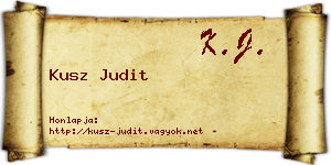 Kusz Judit névjegykártya